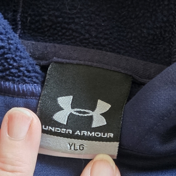 Under Armour Youth Large Navy Blue Hoodie, Polyester Rn96510 - Picture 6 of 9